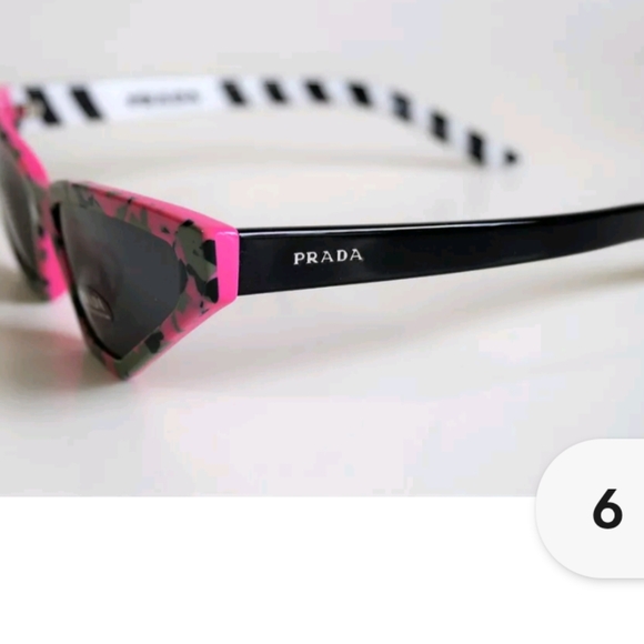 PRADA SPR 12V-F 462-550 Cat Eye Pink Camo Sunglasses NWT - Picture 6 of 10